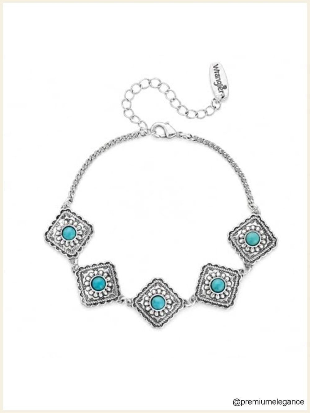 Turquoise Link Bracelet Set - 14K Gold & Silver Plated Western Jewelry with